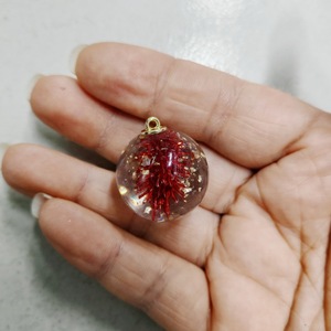 Pendentif Breloque Boule de Cristal Acrylique UV 25mm Pissenlit Feuille d'Or 8 Couleurs DIY Boucles d'Oreilles Collier Porte-clés Chaîne de Téléphone Vente en Gros OEM - Product Image 3