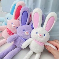 Peluche lapin vidéo tendance pour enfants, jouet amusant créatif anti-stress avec oreilles ajustables, poupée animale en peluche