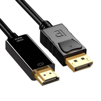 Câble adaptateur actif DP vers HDMI plaqué or OEM 1,8 m (6 pieds) 460 Hz pour HDTV, convertisseur de câble PC portable