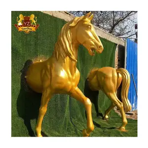 Home Decoration Custom Modern Wall Mount Go Out from Wall Horse Fiberglass Statue Resin Fiberglass Horse Sculpture