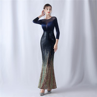 18291-S # Robe de bal de soirée dos nu en velours chaud V Robe de soirée longue Robe de grosse dame., Robe de soirée grande taille