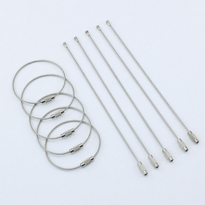 6 <span class=keywords><strong>inch</strong></span> dây thép không gỉ vòng móc chìa khóa đầy màu sắc bọc cáp máy bay Keyring cho treo hành lý thẻ Twist Khóa vòng - Product Image 2
