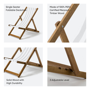 Tùy Chỉnh Của Nhà Sản Xuất Ngoài Trời Có Thể Gập Lại <span class=keywords><strong>Merpauh</strong></span> Gỗ Deckchair Duy Nhất Chỗ Ngồi Bãi Biển Ghế Cho Đám Cưới Và Đồ Nội Thất Sân Vườn - Product Image 3