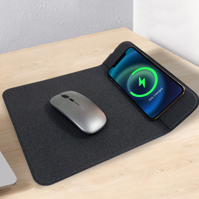 New Multi-functional 15W Fast Charge Wireless Charging Mouse Pad Small Office Non-slip Mouse Pad
