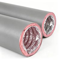 Isolation thermique flexible en aluminium et PVC pour systèmes de ventilation et de climatisation, idéale pour les écoles, les sous-sols, les hôpitaux et les gymnases.