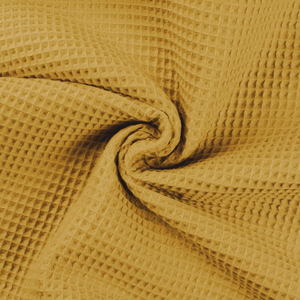 Tissu gaufré en polycoton CVC noir uni, matière en tissu tricoté pour pantalons et pulls collés - Product Image 1