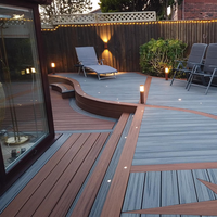 Planche de terrasse composite solide en 2 couleurs en 1 pièce, système de terrasse extérieure ignifuge avec clip de poutre, terrasse en WPC bicolore