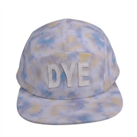 Casquettes de sport en nylon tie-dye personnalisées à 5 panneaux, effet vieilli, broderie 3D, boucle métallique, style camp, vente en gros