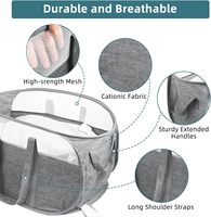 Panier à linge pliable résistant aux déchirures, pliable et autoportant, avec deux poignées, facile à transporter pour la maison, le dortoir et les voyages