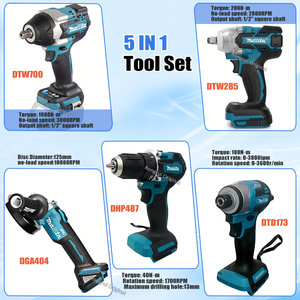 5-in-1 Không Dây & Có Thể Sạc Lại Không Chổi Than Điện Khoan Kit Máy Mài Góc Tác Động Cờ Lê & Tuốc Nơ Vít Công Cụ Thiết Lập OEM Tùy Chỉnh - Product Image 2
