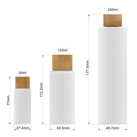 Botol PLA buram 30mL, 150mL 250mL, botol Toner Perawatan Kulit dengan sekrup tutup bambu untuk air wajah esensi