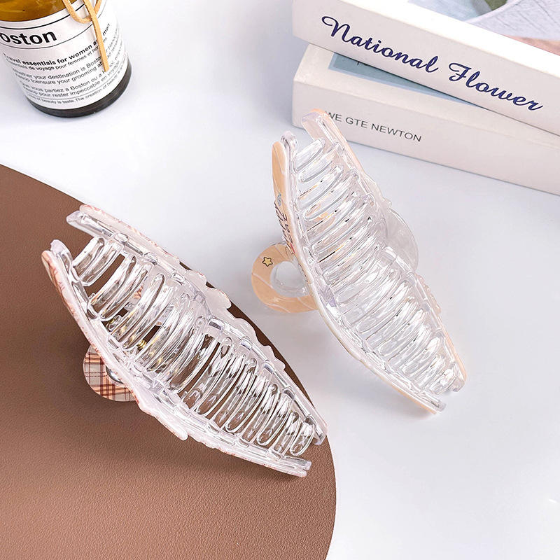 New Fresh Plaid Summer Hair Clip Colorful All-Match Shark Clip Featuring a Cute Puppy Animal Grab Design Made of Durable Plastic