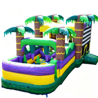 Structure gonflable d'obstacles Palm Beach pour jeux en plein air
