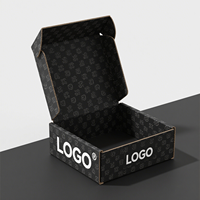 Boîte postale d'emballage d'expédition d'emballage en papier carton ondulé noir recyclable E-flûte écologique avec logo personnalisé