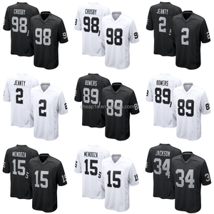 Vente en gros de maillots de football américain brodés pour hommes Las Vegas Raiders Fernando Mendoza 89 Brock Bowers 2 Jeanty - Product Image 1