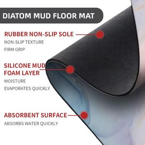 Tapis de salle de bain absorbant l'eau en diatomite, pliable, à séchage rapide, avec logo personnalisé, pour sol en marbre, vente en gros - Product Image 5