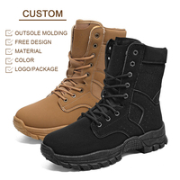 Bottes tactiques montantes respirantes et imperméables avec fermeture éclair latérale, semelle extérieure robuste antidérapante, durables, tout-terrain, pour la randonnée hivernale et le quotidien