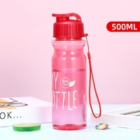 Bouteille d'eau sport PET 550 ml grande capacité transparente portable pour camping en extérieur, cadeau, design classique, gourde pour eau froide