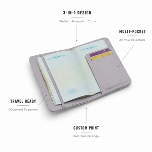 Funda de Pasaporte Personalizada CASTA de Cuero PU, Porta Tarjetas Sublimable, Estuche de Viaje para Pasaporte, Impresión por Transferencia de Calor con Logotipo, MOQ Bajo de 200 Piezas - Product Image 3