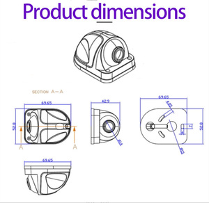Caméra de sécurité intérieure pour véhicule HD 1080P, anti-<span class=keywords><strong>vandalisme</strong></span>, étanche, montée latéralement, caméra de surveillance de sécurité automobile avec garantie d'un an - Product Image 6