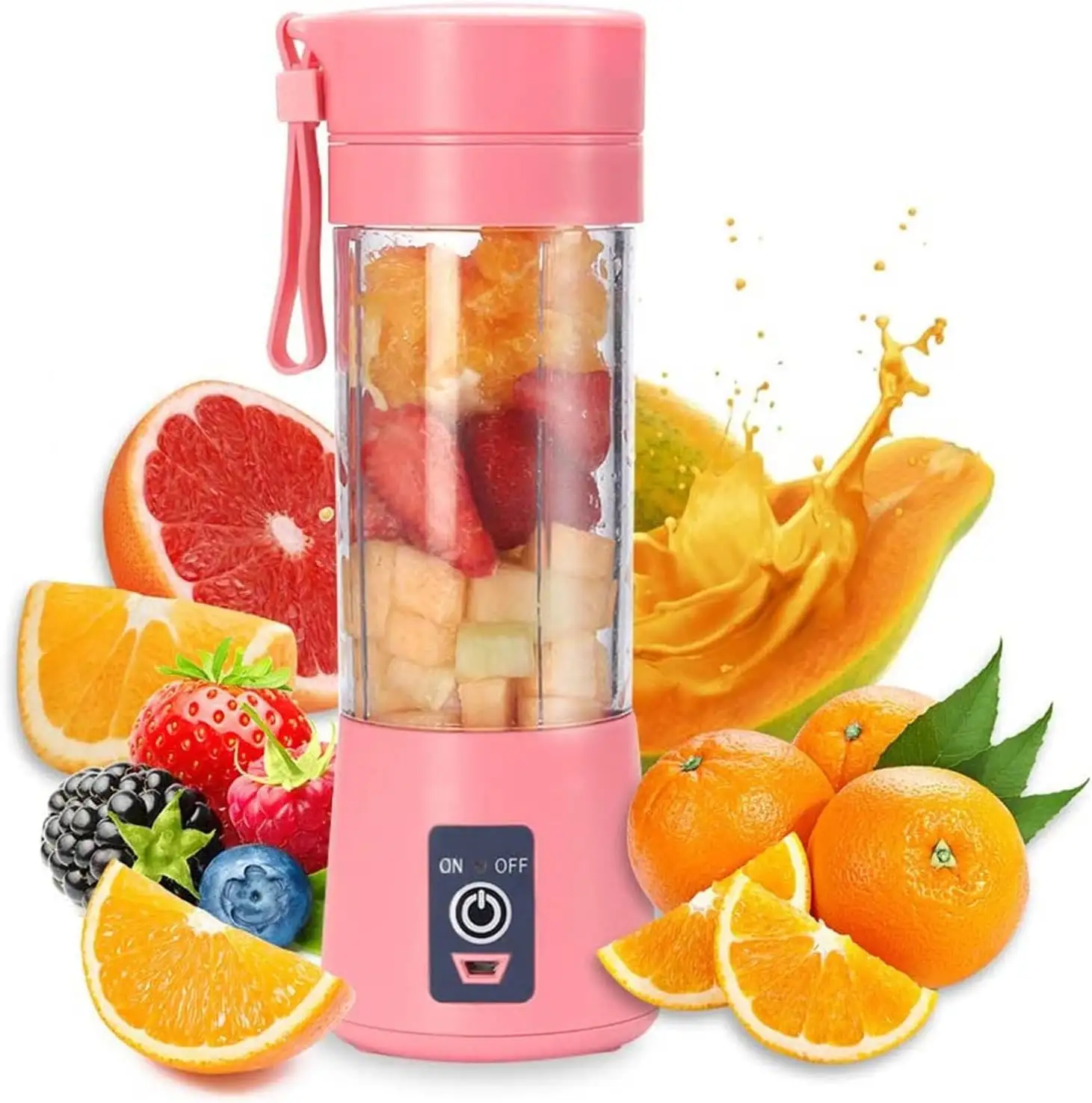 In stock Portable Blender Household Fruit Mixer Six Blades in 3D 380ml USB Juicer Cup
