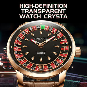 Montre pour homme de <span class=keywords><strong>casino</strong></span> à roulette, vente en gros personnalisée transfrontalière, très vendue : bracelet en cuir brillant, étanche, montre-bracelet à quartz tendance - Product Image 2