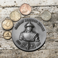Pièce commémorative en alliage de zinc gaufré, argent antique, double face, 3D, statue de Galdan - Souvenir du Nouvel An chinois personnalisable