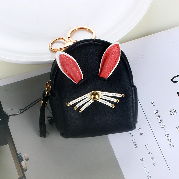 Rabbit schoolbag coin purse-black