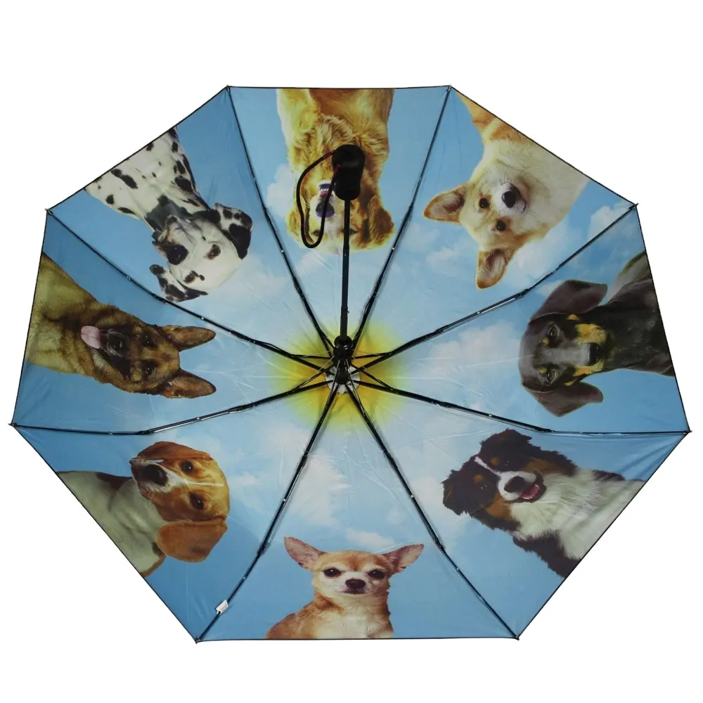 21 дюймов 3 раза полуавтоматическая с собачкой внутри полно напечатан зонт