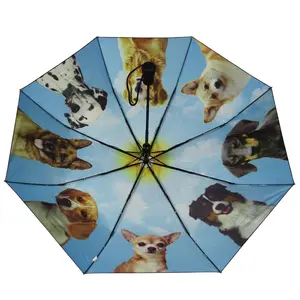 Gambar Anjing Semi Otomatis Lipat 3 21 Inci, Dalam Payung Cetak Penuh