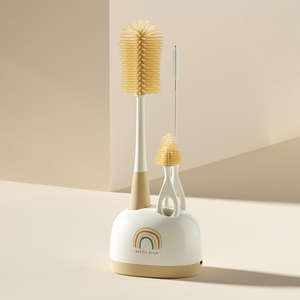 Kit de nettoyage compact pour biberons avec support, brosse à biberon en silicone et brosse à tétine à embout souple pour un nettoyage facile et sûr - Product Image 6