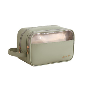 Beenlove Makeup <b>Bag</b> Light Green Rectangle Travel <b>Toiletry</b> <b>Bag</b> With <b>Clear</b> Window - Product Image 2