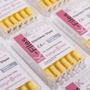 Easyinsmile Arquivo de mão dental K Arquivos de aço inoxidável 25mm para tratamento endodôntico de canal radicular