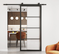 Porte coulissante rétractable moderne en verre à isolation thermique, gain de place, pour maison, bureau, chambre, salle de bain et centre commercial