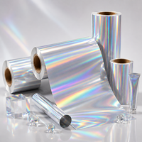 Film de lamination thermique BOPP holographique arc-en-ciel 25 microns pour impression de cartes de vœux en rouleau - Vente chaude