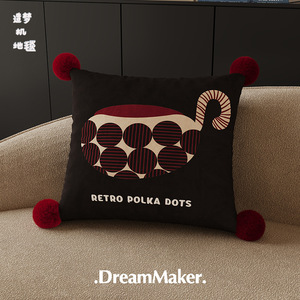 DreamMaker Retro Polka Dot Striped Throw Pillow Dutch Velvet Square <b>Cushion</b> Home Decor Pillowcase With <b>Insert</b> - Product Image 4