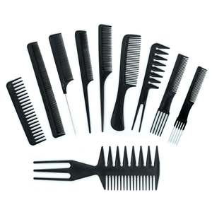 Vente directe d'usine 10 pièces/ensemble Peignes de coiffure pour barbier en plastique antistatique Salon de coiffure Ensemble de logo personnalisé Professionnel - Product Image 1