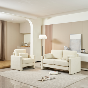 Sofá Loveseat, sofá moderno de 2 asientos para sala de estar, sofá para sala de estar, dormitorio, apartamento, oficina, fácil de instalar, juego de sofás KD - Product Image 2