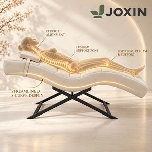 Cama de Masaje Curva para Pestañas, Directo de Fábrica, Mesa Facial Ajustable de Terciopelo con Lámpara LED para Spa - Product Image 3