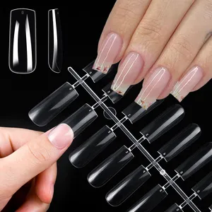 120 Uñas Postizas de Gel Suave Transparente en 8 Estilos, Cortas/Largas, Cuadradas/Ovaladas/Forma Ataúd, 12 Tamaños, Cobertura Completa, Puntas Acrílicas Artificiales - Product Image 5