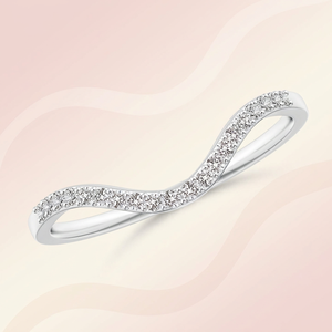 Elegante Anillo de Boda Vintage con Diamantes Curvos en Forma de Chevron, Diamantes Cultivados en Laboratorio, Oro 10K/14K/18K, Plata 925/935, Anillo de Compromiso o Aniversario - Product Image 1