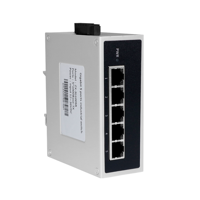5-Port Industrial Ethernet Switch 10/100/1000M Gigabit 10Gbps High Pressure Outdoor Din Rail Industrial Grade