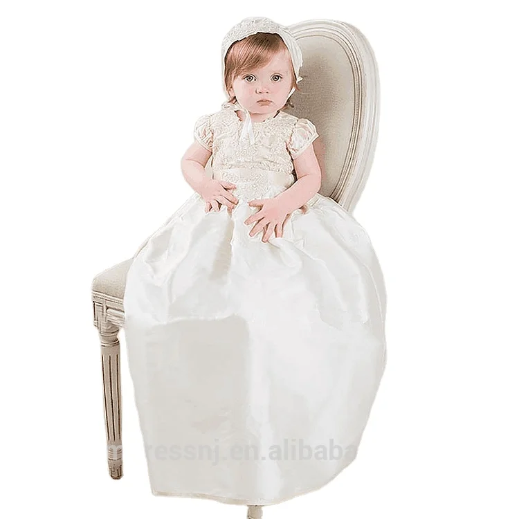 Baby Girls Embroidered Christening Baptism Dress Formal Party Gowns with Hat