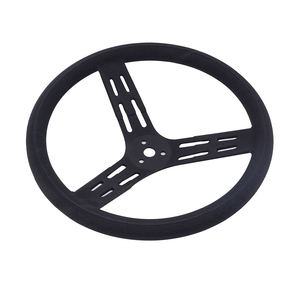 एल्यूमीनियम ऑटो रेसिंग कार 3 बोल्ट, 15 इंच की मोटी ग्रिप ड्रिफ्टिंग स्टीयरिंग व्हील ब्लैक स्पोक - Product Image 6