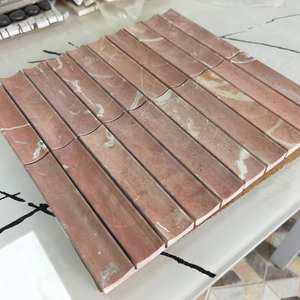 Revêtement mural moderne en mosaïque concave à rainures en marbre travertin pour la décoration murale de la salle de bain et de la cuisine - Product Image 1