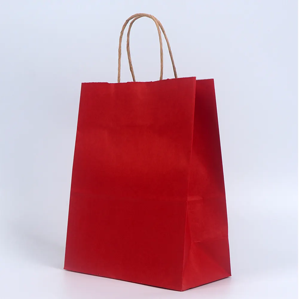 11 Colors Party Favor Colored Candy Kraft Paper Bag with Handle for Birthday