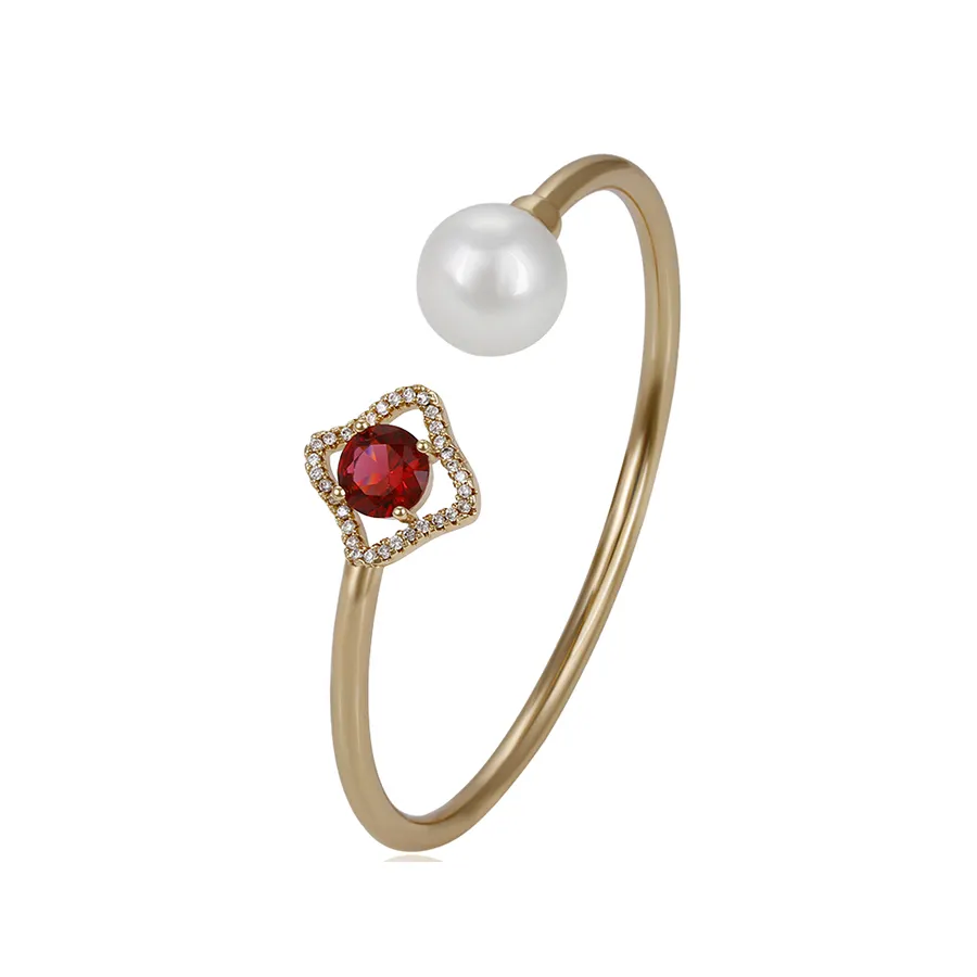 51727 xuping fashon women jewelry 18K gold women pearl design cuff bangle