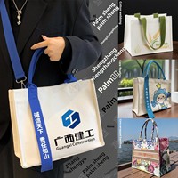 Sac fourre-tout en toile 3D avec motif personnalisé, logo imprimé numériquement, sac à main pour étudiants, sac bandoulière avec ruban, personnalisation haut de gamme