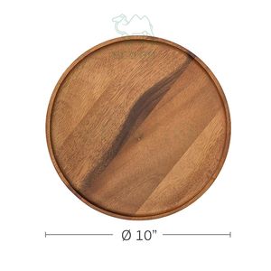 Akasya yuvarlak ahşap tepsi servis tepsisi mutfak suplalar ve yemekleri plaka meze - Product Image 1