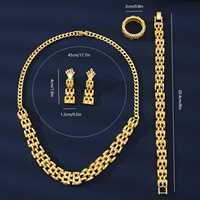 MEIZI perhiasan mewah 18K jam tangan gelang berlapis emas tembaga Set perhiasan wanita untuk hadiah pesta pernikahan